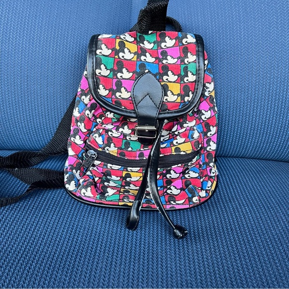 Disney Mickey Mini Backpack Bag Purse Mickey Mouse & Co Vintage - Picture 1 of 9